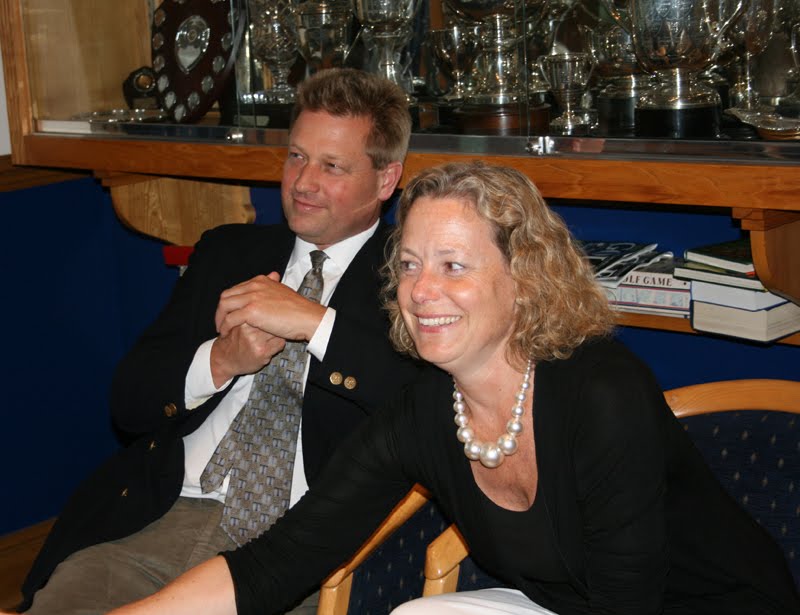 Malsis Headmaster Marcus Peel and Louise Peel at the Hudson Trophy, Skipton Golf Club, 6/9/2009